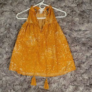 H&M Mustard Yellow/White Dots, halter tank top--size 2